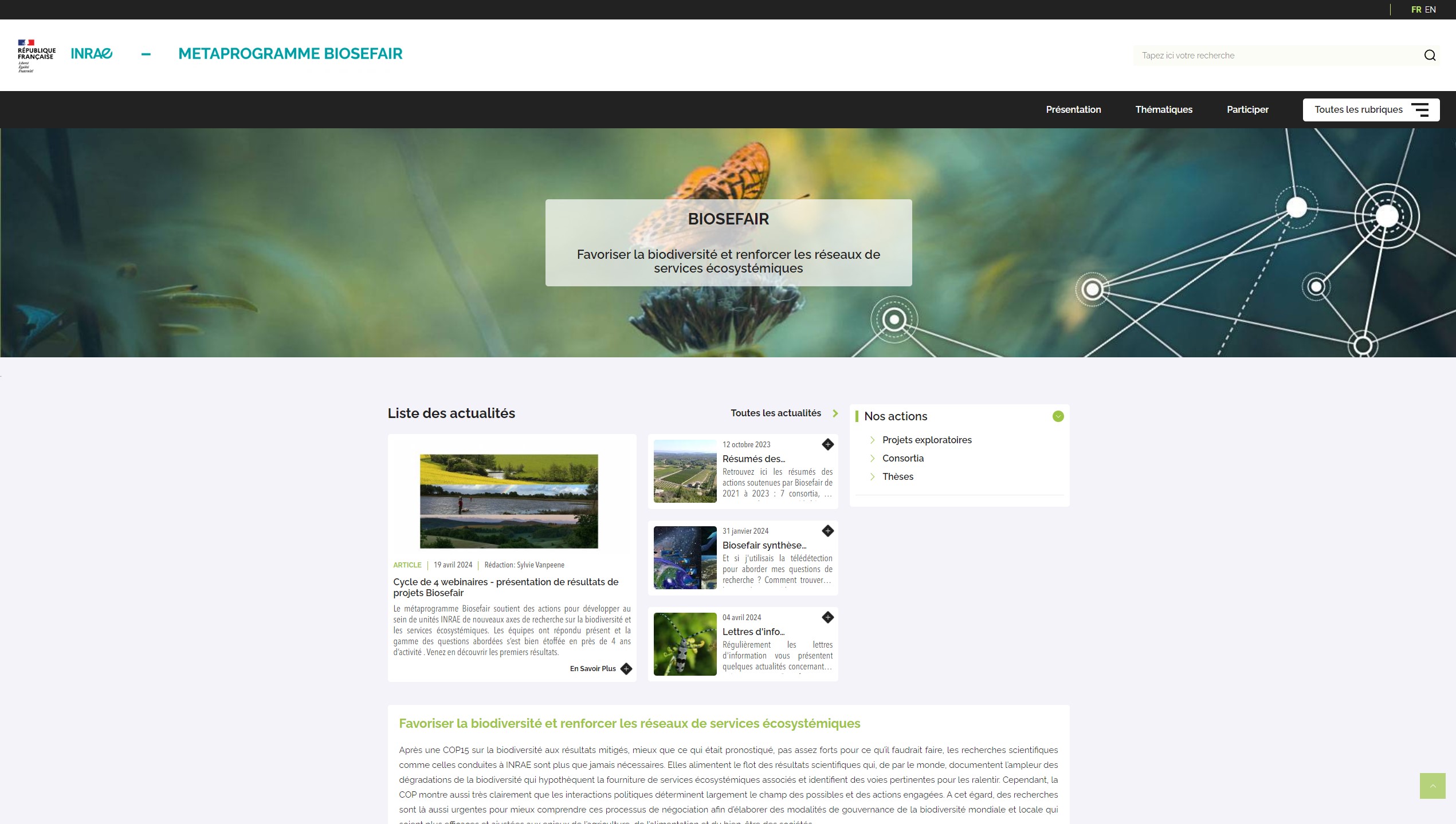 Métaprogramme Biosefair