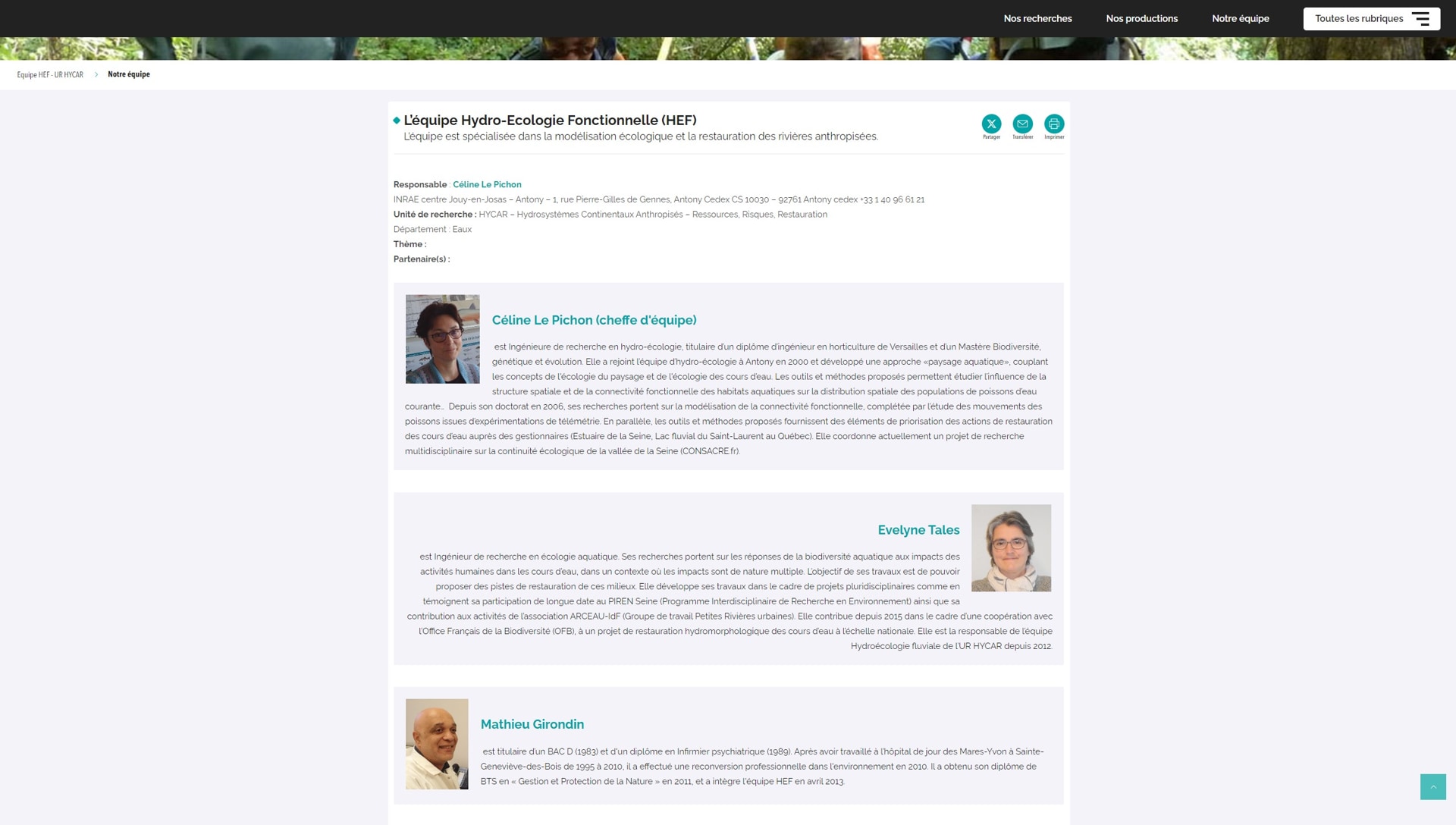 Projet HEF IRSTEA INRAE